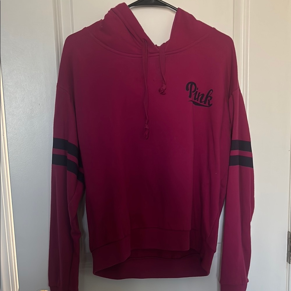 Pink Victoria's Secret Maroon Hoodie
